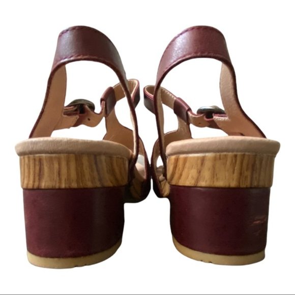 Dansko Women's Sandals in Burgundy and Tan - Picture 10 of 11
